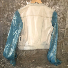 Load image into Gallery viewer, seafoam shimmer  balloon bells + soft butter zip denim
