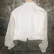 Load image into Gallery viewer, white boxy denim jacket + soft balloon bells
