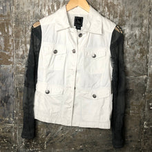 Load image into Gallery viewer, charcoal lace + white safari jacket
