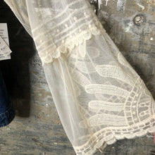 Load image into Gallery viewer, champaign floral lace + deep blue denim
