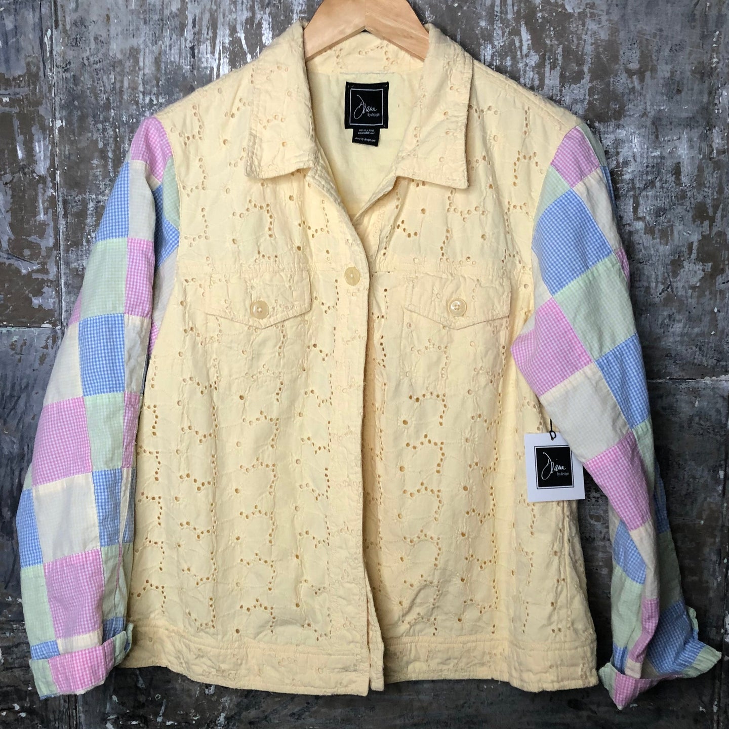 pastel madras + sunny eyelet jacket