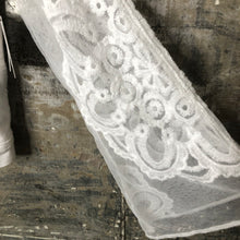 Load image into Gallery viewer, white lace + white denim jacket
