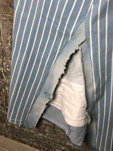 Load image into Gallery viewer, light blue striped maxi denim skirt, (size 12-14)
