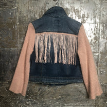 Load image into Gallery viewer, rosy sweater, fringe + distressed denim

