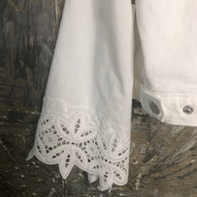 Load image into Gallery viewer, white on white lace detailed jacket
