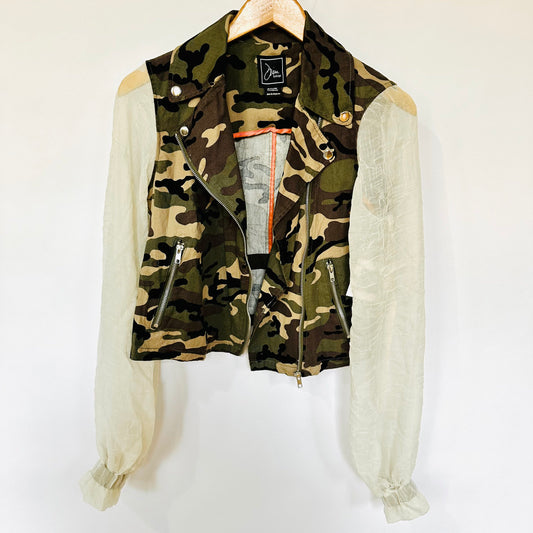 taupe blouse bells + camo denim [m]