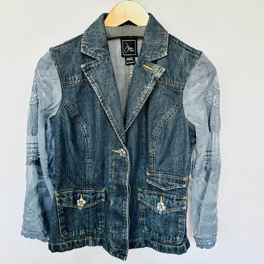 floaty lace + classic blazer denim [s]