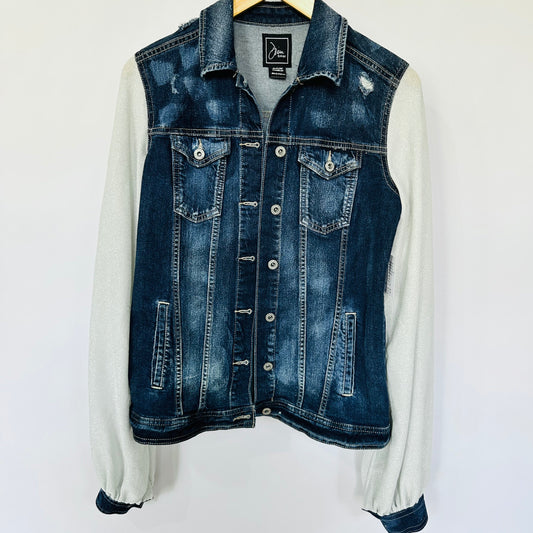 shimmer blouse bells + long distressed fun denim [s/m]