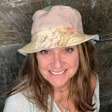 Load image into Gallery viewer, fun patch floral + light blue denim reversible bucket hat
