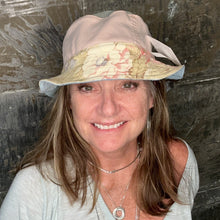 Load image into Gallery viewer, fun patch floral + light blue denim reversible bucket hat
