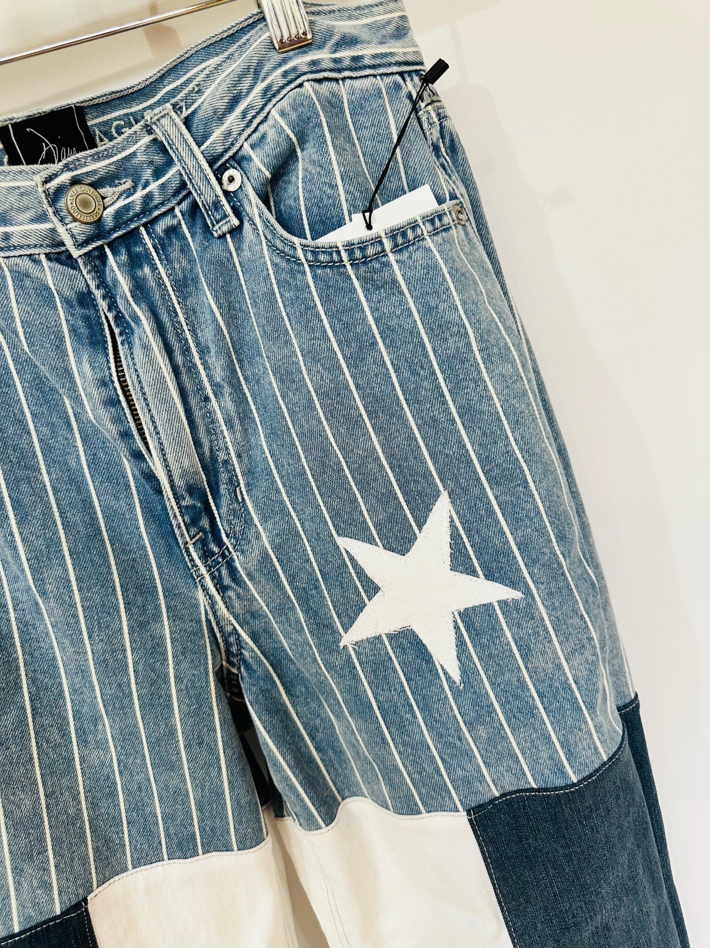 high rise vintage striped patchy bell bottoms [6/28]
