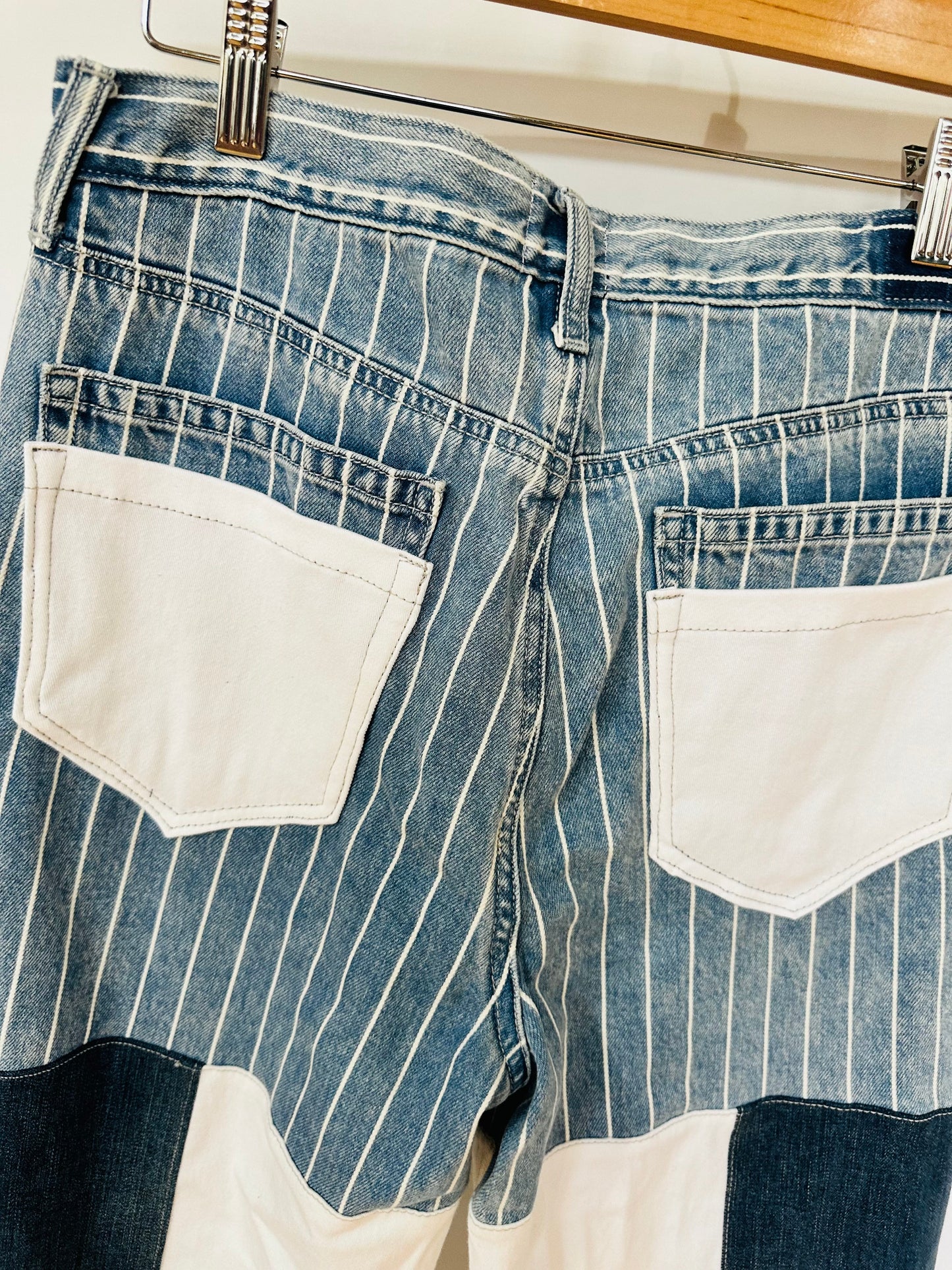 high rise vintage striped patchy bell bottoms [6/28]
