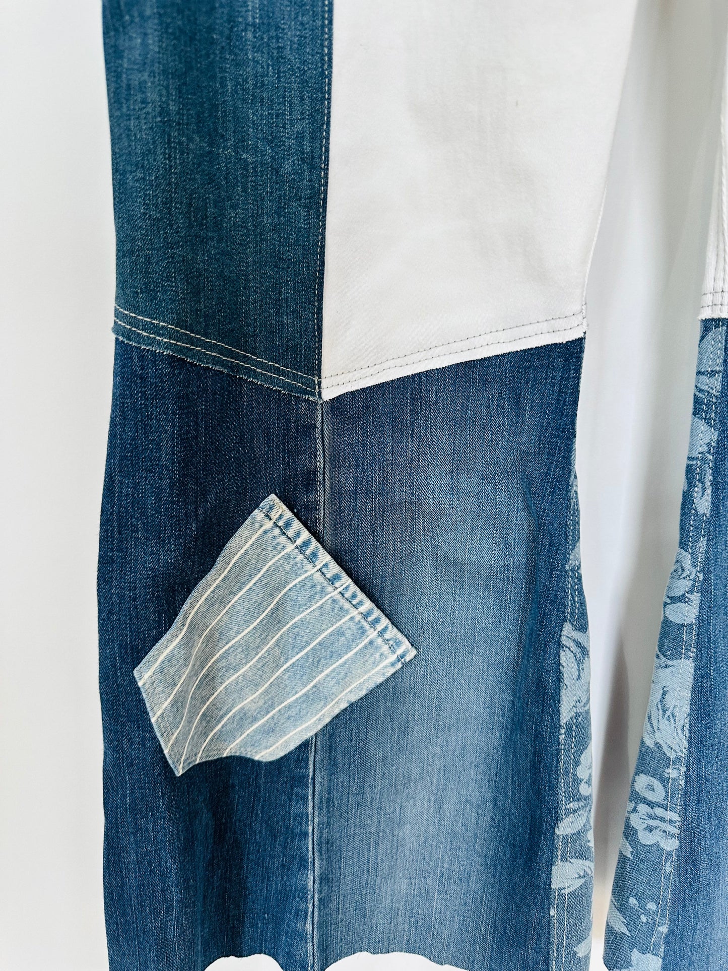 high rise vintage striped patchy bell bottoms [6/28]