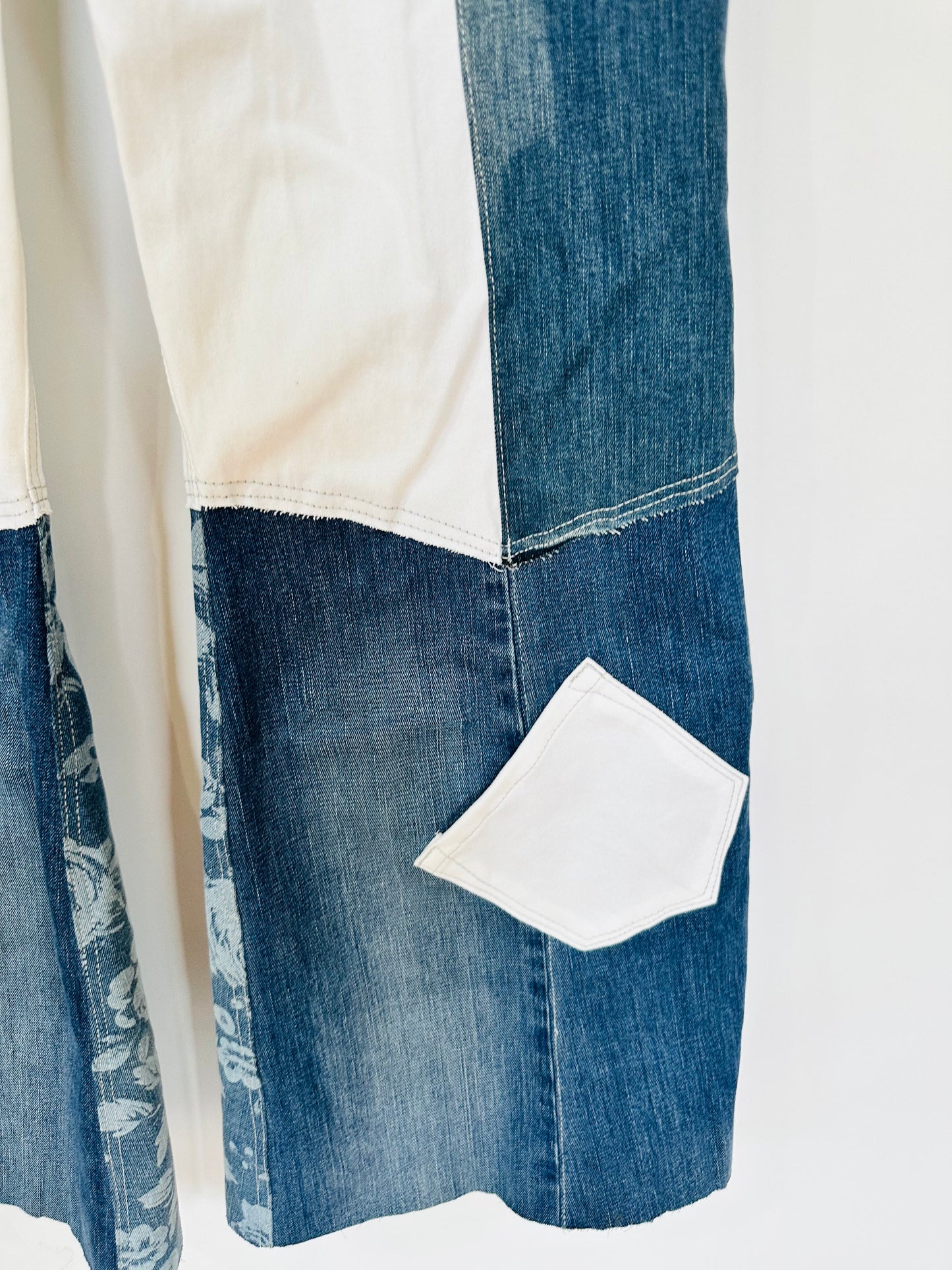 high rise vintage striped patchy bell bottoms [6/28]