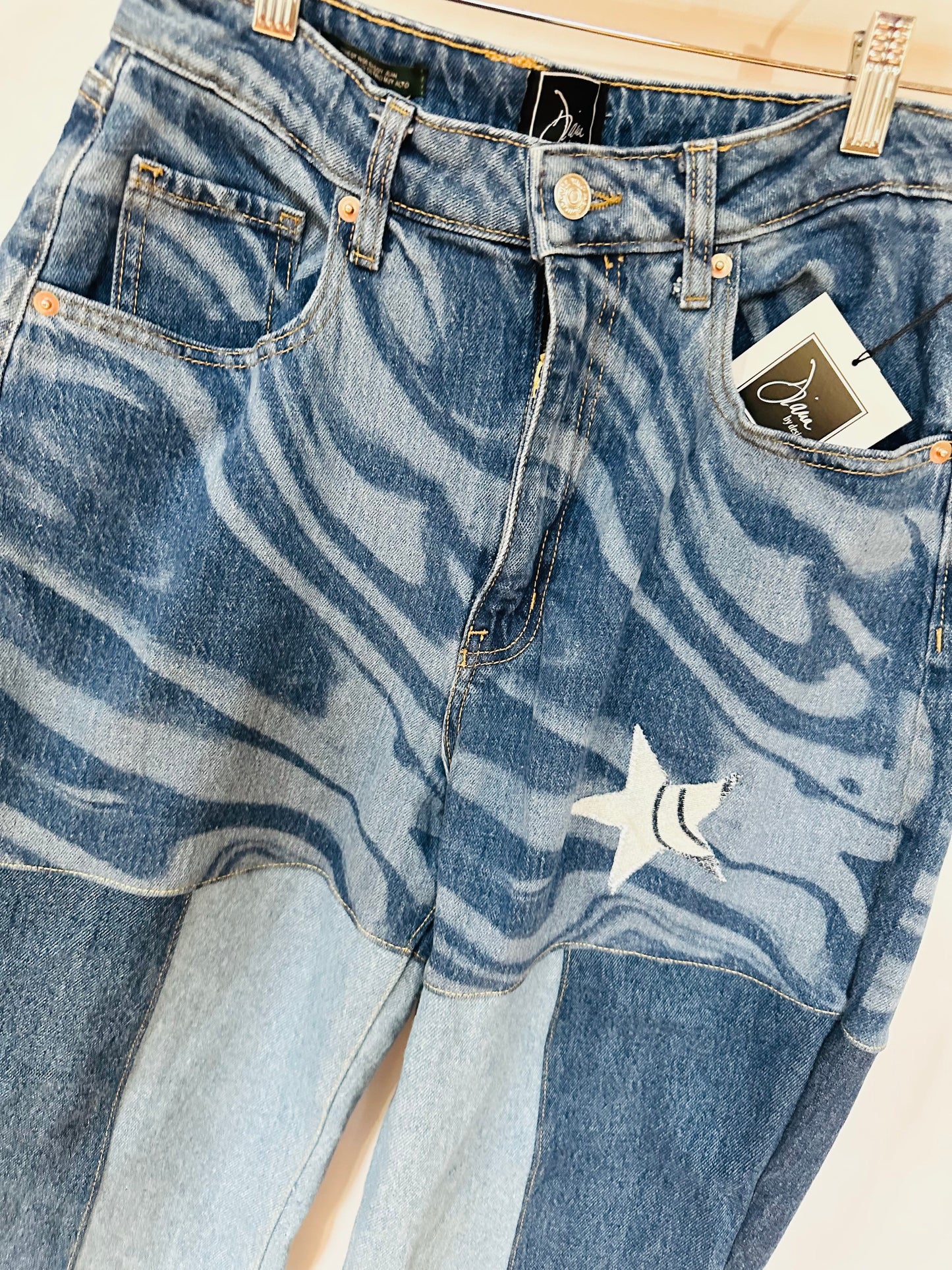 high rise yin yang patchy curvy bell bottoms [8/29]