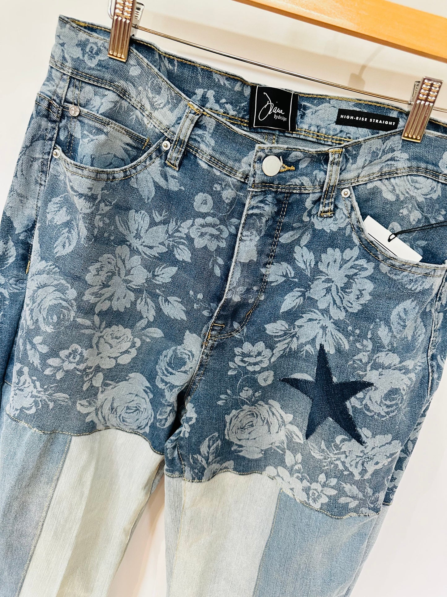 high rise floral patchy curvy bell bottoms [10/30]