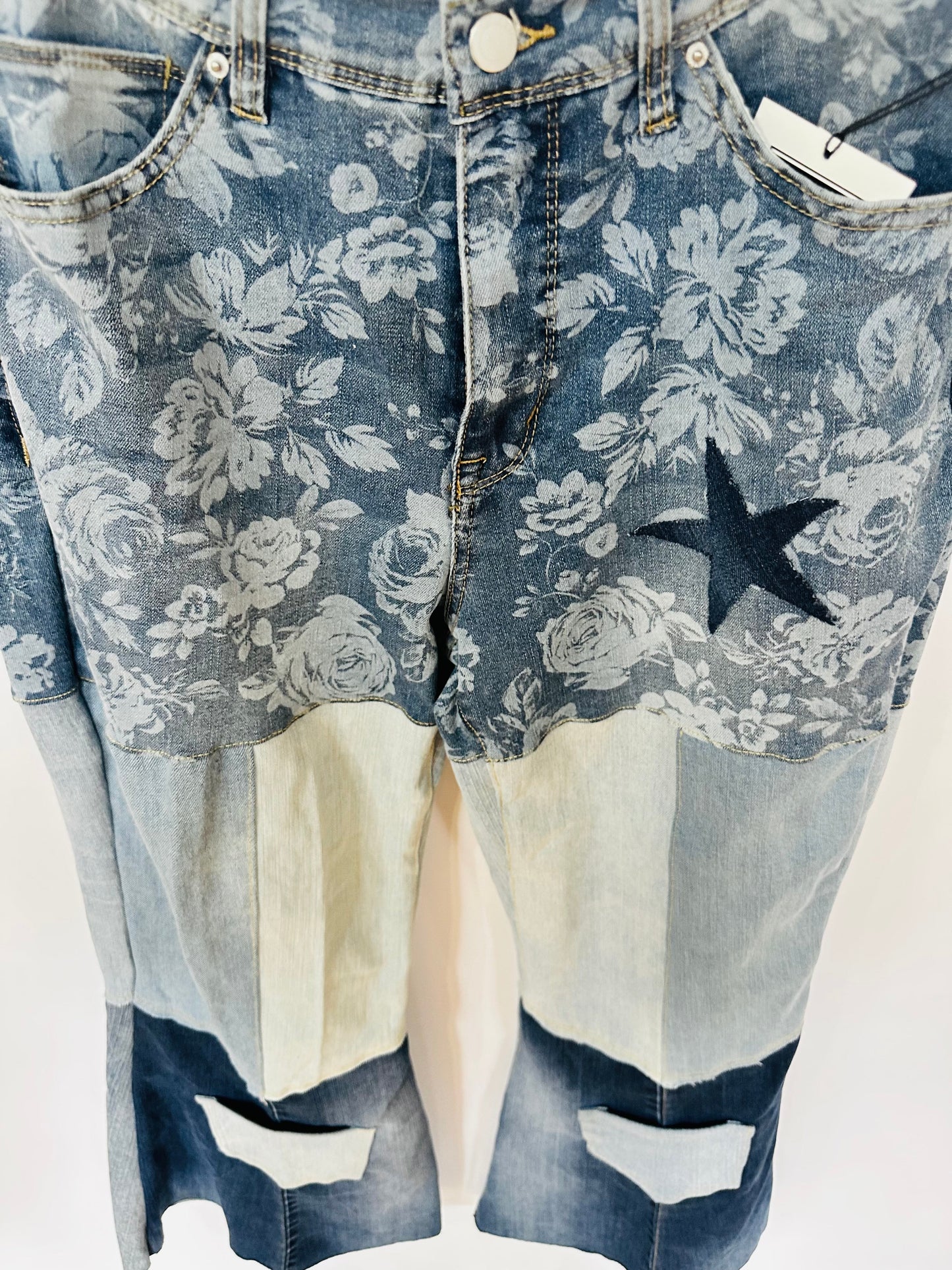 high rise floral patchy curvy bell bottoms [10/30]
