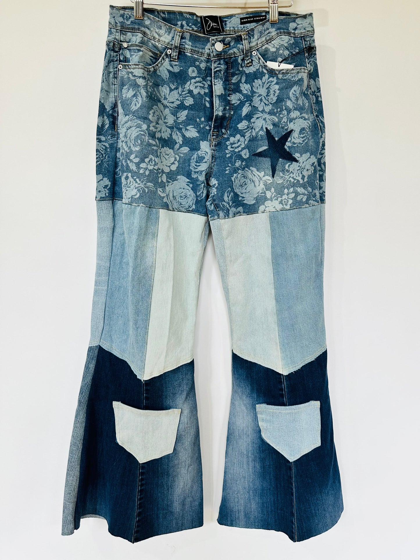 high rise floral patchy curvy bell bottoms [10/30]