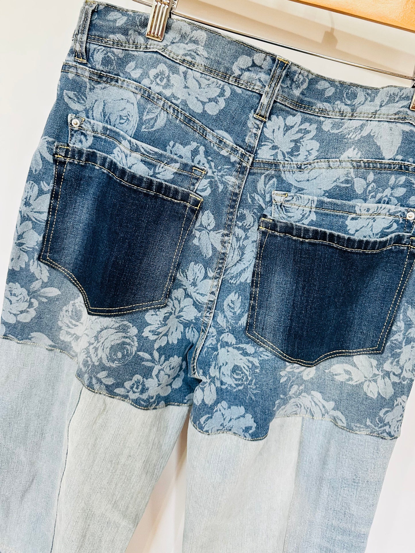 high rise floral patchy curvy bell bottoms [10/30]