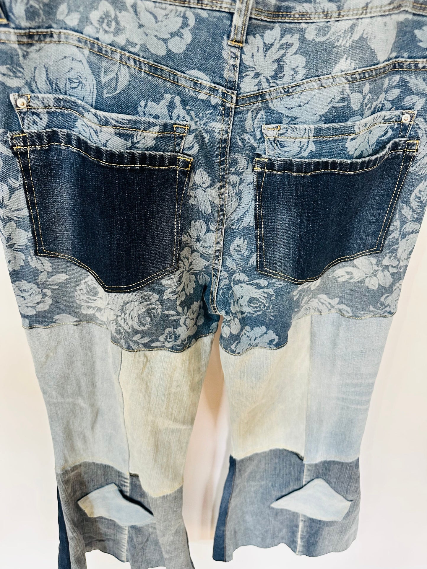 high rise floral patchy curvy bell bottoms [10/30]