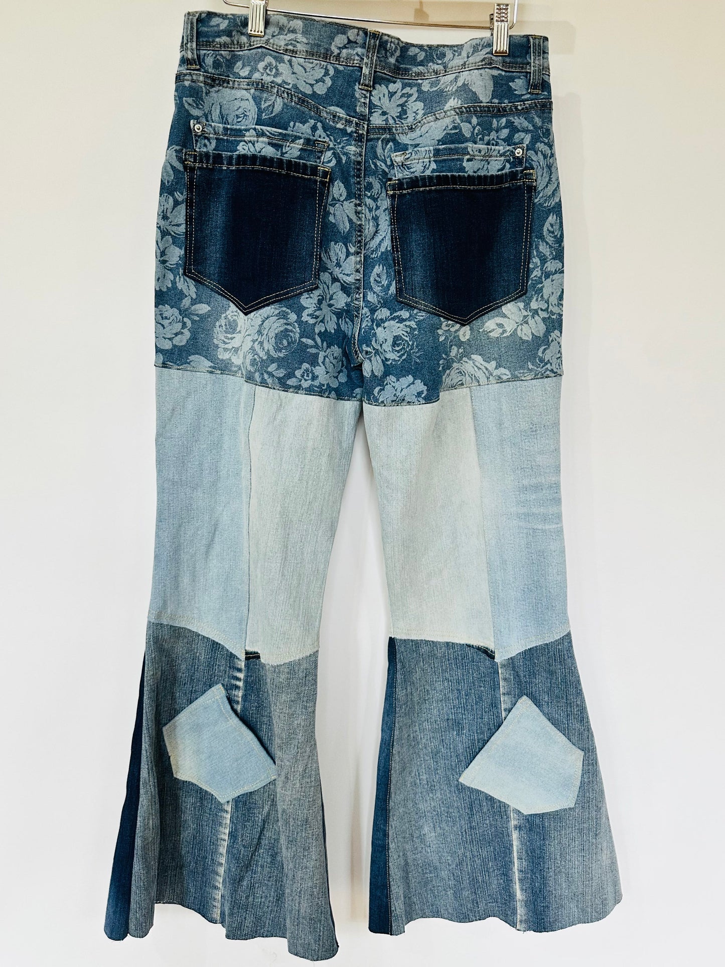 high rise floral patchy curvy bell bottoms [10/30]