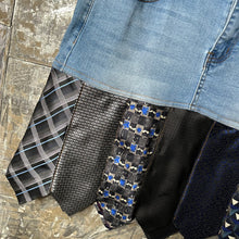Load image into Gallery viewer, black n blue denim +  tie skirt, (size 28)
