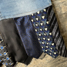 Load image into Gallery viewer, black n blue denim +  tie skirt, (size 28)
