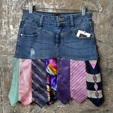 Load image into Gallery viewer, pink n purples denim +  tie skirt, (size 0)
