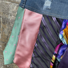 Load image into Gallery viewer, pink n purples denim +  tie skirt, (size 0)
