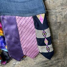 Load image into Gallery viewer, pink n purples denim +  tie skirt, (size 0)
