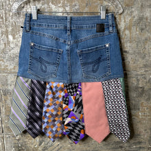 Load image into Gallery viewer, pink n purples denim +  tie skirt, (size 0)
