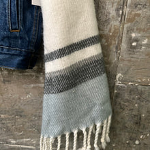 Load image into Gallery viewer, classic denim + fun poncho fringed knit jacket
