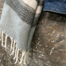 Load image into Gallery viewer, classic denim + fun poncho fringed knit jacket
