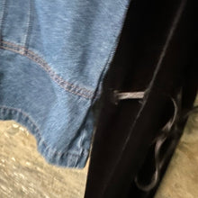 Load image into Gallery viewer, sargent pepper blue denim + black velvet sleeves

