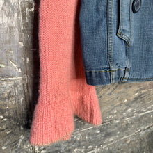 Load image into Gallery viewer, double breasted barbie pink belled denim jacket
