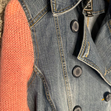 Load image into Gallery viewer, double breasted barbie pink belled denim jacket
