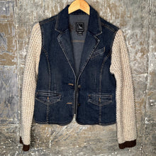 Load image into Gallery viewer, sophisticated dark denim + chunky knit
