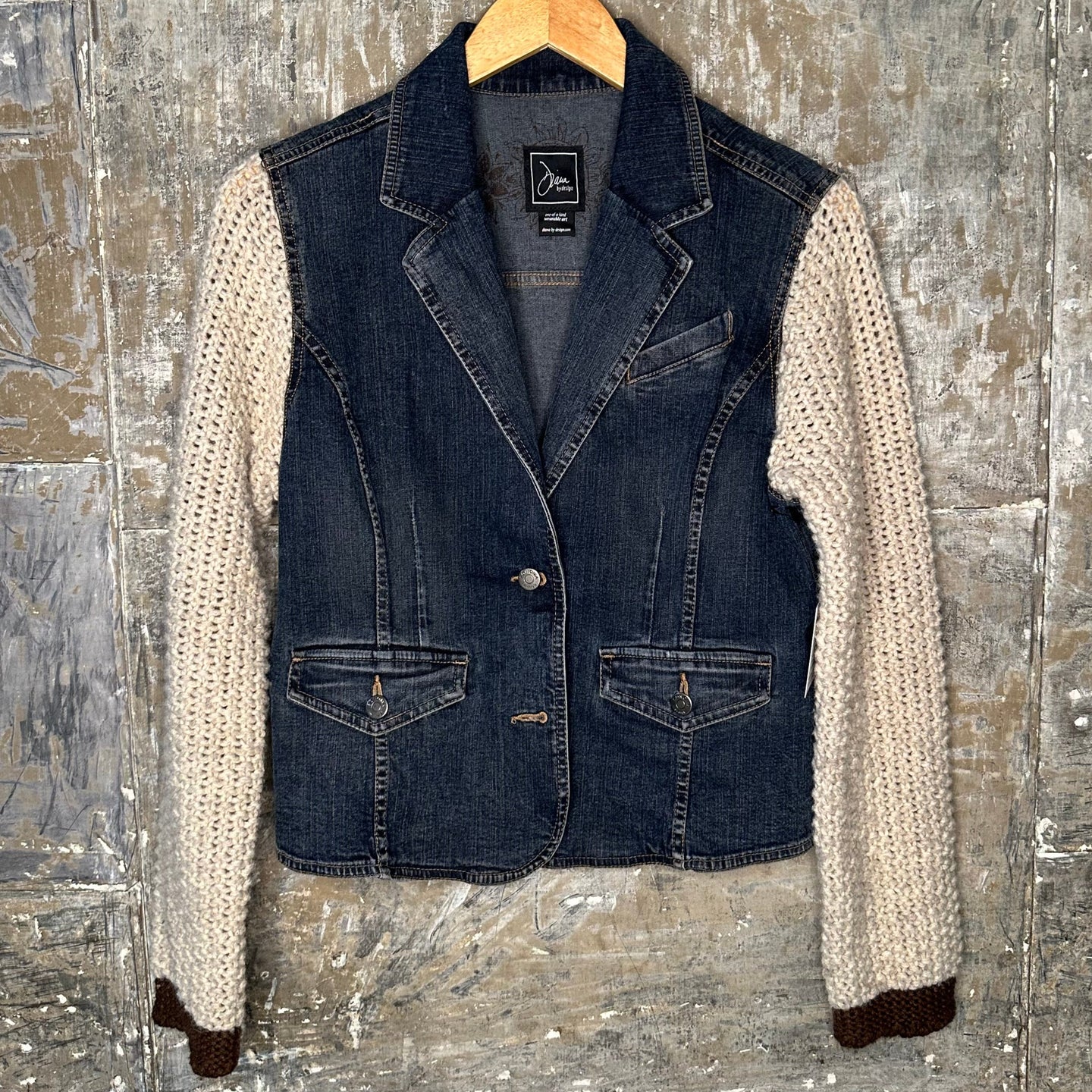 sophisticated dark denim + chunky knit