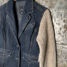 Load image into Gallery viewer, sophisticated dark denim + chunky knit
