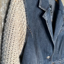 Load image into Gallery viewer, sophisticated dark denim + chunky knit
