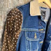 Load image into Gallery viewer, polka dot velvet, corduroy + denim jacket
