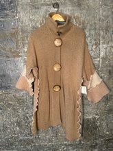 Load image into Gallery viewer, creamy tans cape style cardigan coat
