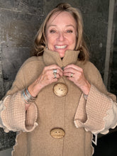 Load image into Gallery viewer, creamy tans cape style cardigan coat
