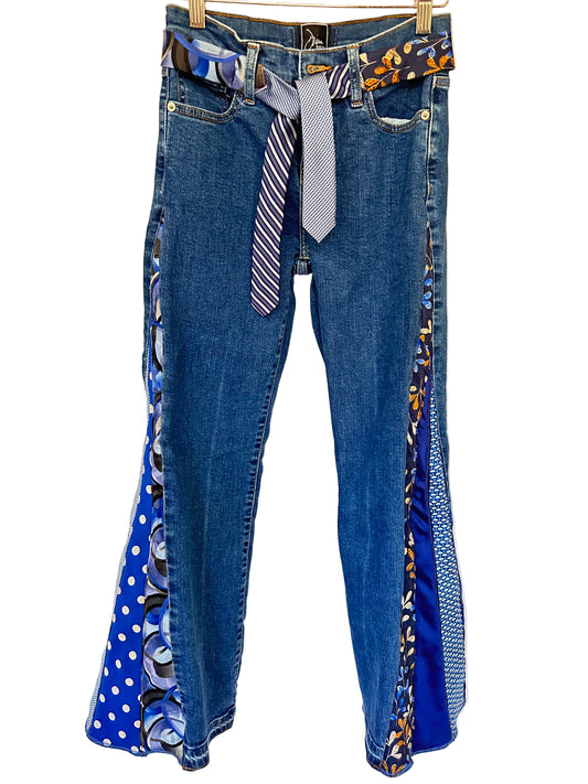 blue on blue denim + necktie bells [00/24] short