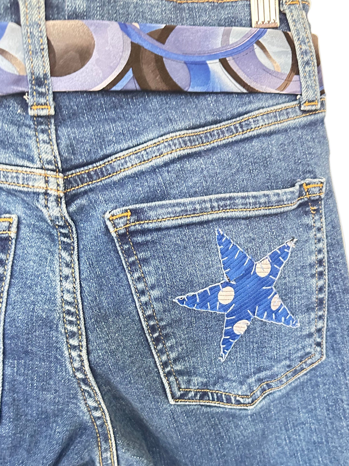 blue on blue denim + necktie bells [00/24] short