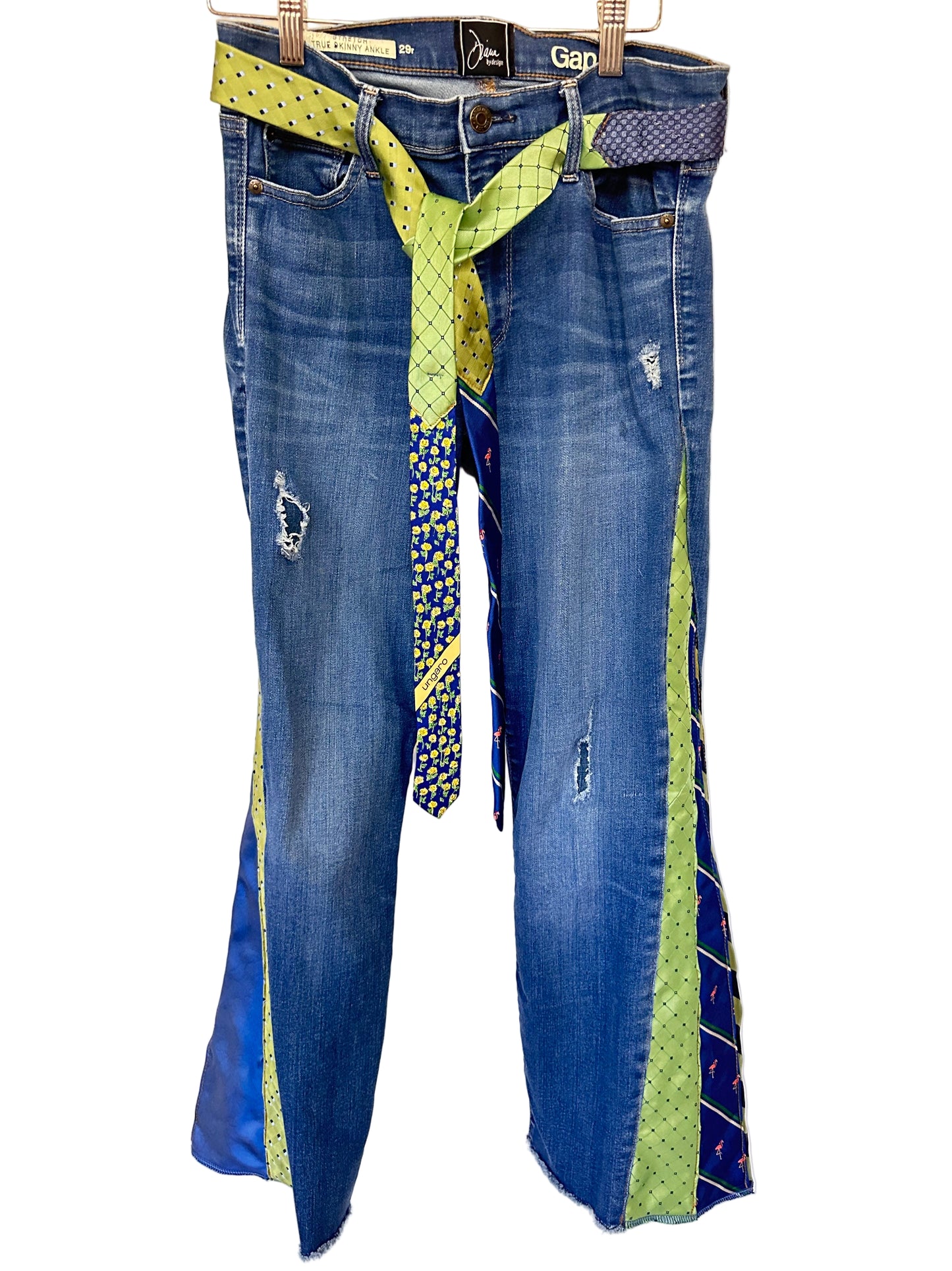 blue denim + lime necktie bells [8/29] short