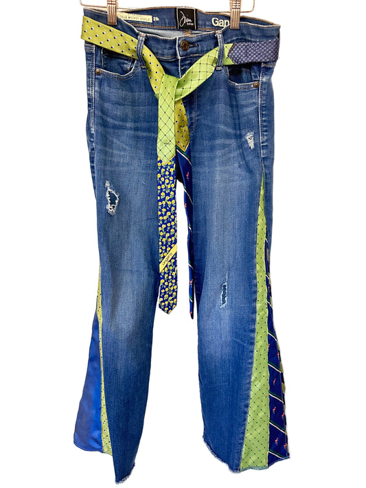 blue denim + lime necktie bells [8/29] short
