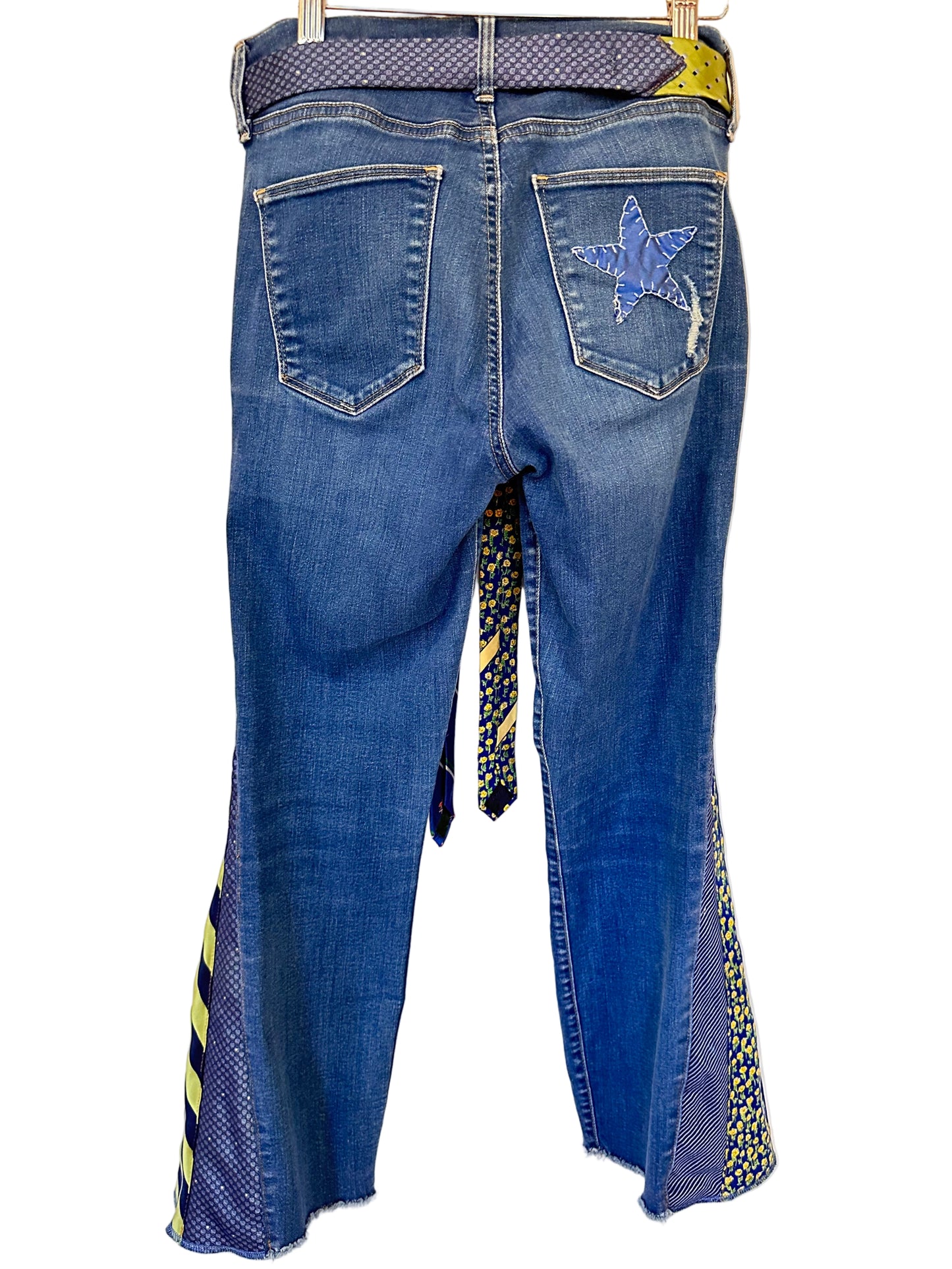 blue denim + lime necktie bells [8/29] short