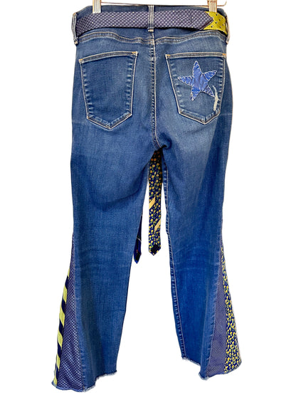 blue denim + lime necktie bells [8/29] short