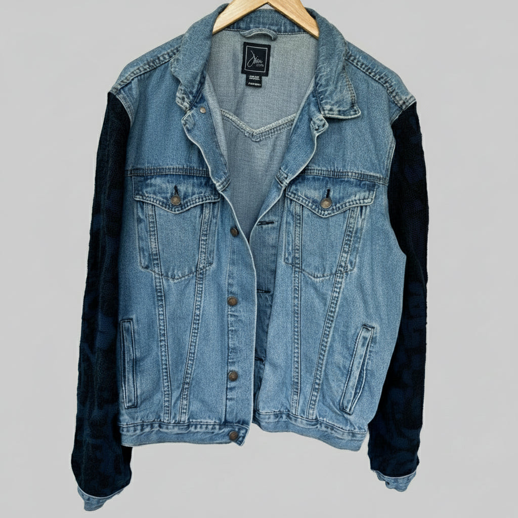 boxy boyfriend comfy warm cowboy denim jacket [m]